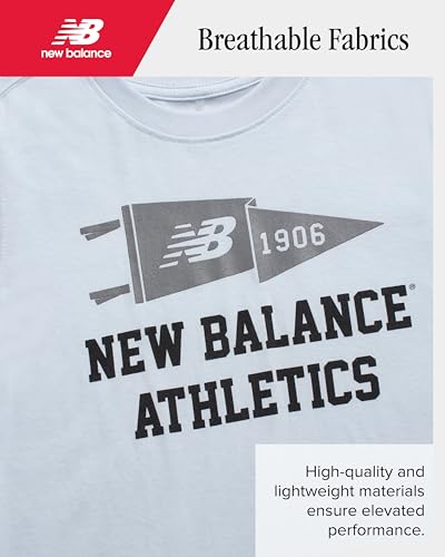 Image of New Balance Boys Shorts Set - 3 Piece Short Sleeve Crewneck Graphic Tees and Athletic Performance Shorts for Boys (8-12)