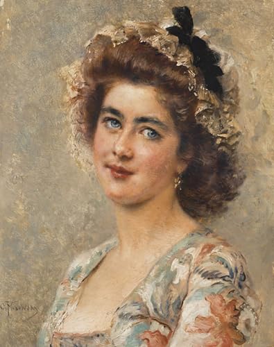 Peinture sur Toile Portrait d'une jeune fille par Makovsky, art et poésie