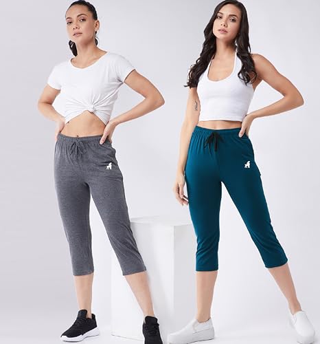 Image of Modeve Women Solid Cotton Blend Capri for summer|| Summer Wear