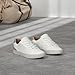 Naturalizer Womens Morrison Comfortable Lace Up Fashion Casual Sneaker,White Leather Taupe,12 W US