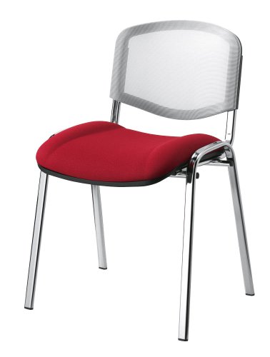 Preisvergleich Produktbild Besucherstuhl Monaco Gestellfarbe: chrom Rücken: weiß Sitz: rot