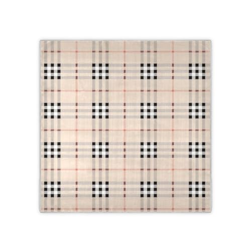 Black White Beige Checkered Plaid square silk scarf funky wrap scarf for women for Travel 35x35 bufanda para mujer2