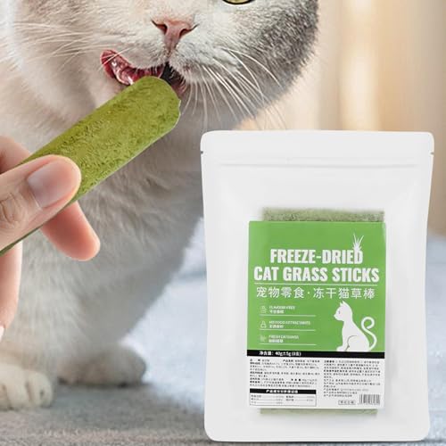 Lanches de grama de gato, mordedor de grama de gato - 8 varas de dentição para gatos - Guloseimas li