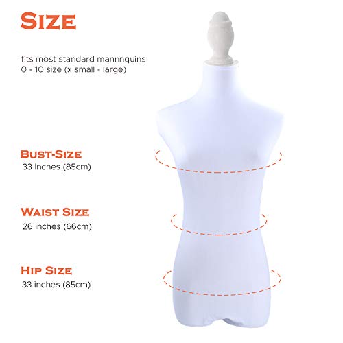 Navadeal White Superb Lycra Mannequin Fabric Cover, 100% Handmade Soft Stretchy, For Fashion Designer Retail Boutique Store Dressmaker Form Dummy Model Display Fitting Styling, Mannequin Not Included #TOP3