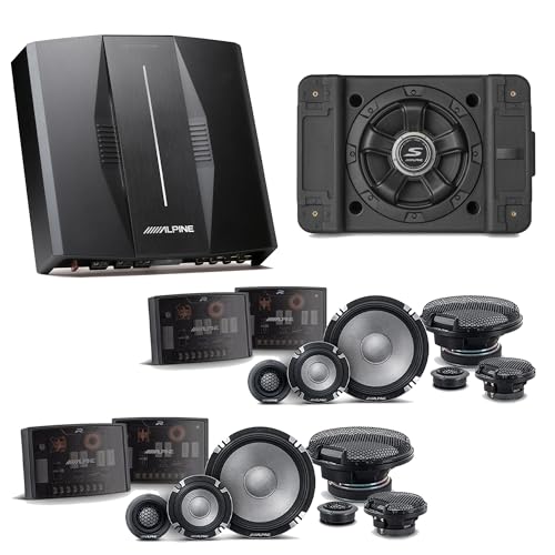 Alpine PXE-C80-88 OPTIM8 8-Channel Hi-Res Digital Sound Processor Amplifier w/SS-SB12 Subwoofer, (2) R2-S653 Bundle