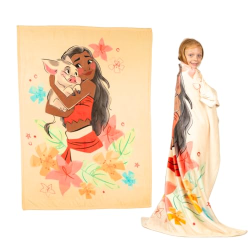 Image of Disney Princess Moana Kids Bedding Super Soft Plush Throw Blanket, 46 in x 60 in, (Officially Licensed Product) by Franco