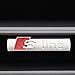 HERCHR 3D Sports Street Style External Nameplate Logo Grille Badge, for Audi Sline Front Car Exterior Accessory Logo Logo Chrome, Silver