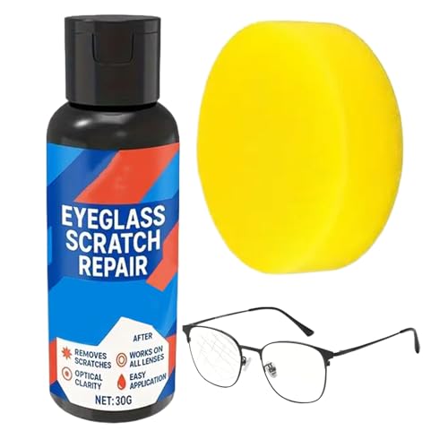 Reinigungsmittel gegen Kratzer für Brillen | 30 Gramm Polieren | Reinigungscreme, Reparatur, Kratzer, Gläser, für Sonnenbrillen, Bildschirme, Telefonkameras