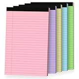 5pcs Small Note Pads, Color Notepads 5x8 College Ruled Notebook, Writing Pads 5 x 8, Legal Pads, Memo Pad Paper Perforate Narrow Ruled Notebooks for Work, School, Office Supplies,30 Sheets/Pack