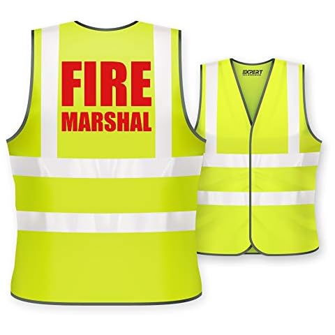 Fire Marshal Vest Hi Vis High Visibility Printed Safety Viz Waistcoat Cover