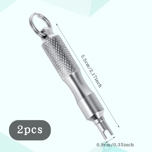 Image of Ymapinc Tire Valve Stem Removal Tool, 2Pcs Tiny Portable Repairman Tire Valve Installation Tool for Bikes Cars Motorcycles Trucks - Stainless Steel