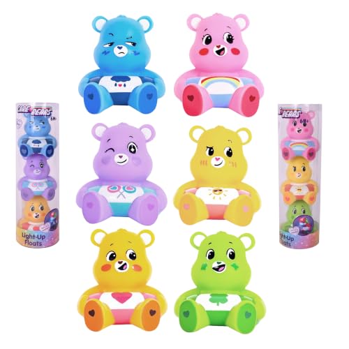 Care Bears Light Up Floats 3 Pack - Assorted Floating Water Toys for Babies & Toddlers - Bath Time, Sensory Bins, Water Tables & Year-Round Play, Ages 6M+, Styles May Vary