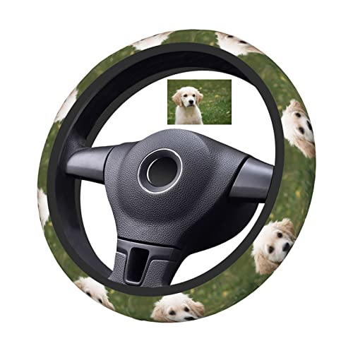 Xfuwtvo Custom Car Steering Wheel Covers, Personalized Universal Cover, Add Your Image Text Logo Anti-Slip Accessories For Most Vehicle Sedan, Truck, Elastic #TOP16