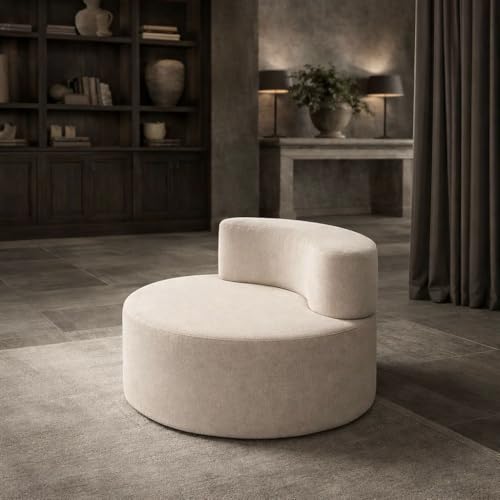 Sillón Curvo Redondo Beige Impermeable miniatura 1