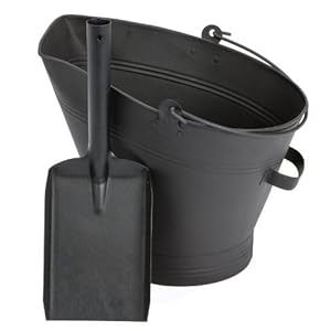 Large Fireplace Waterloo Style Black Coal Scuttle Bucket Hod with Shovel (Waterloo Style Coal Bucket & Shovel)