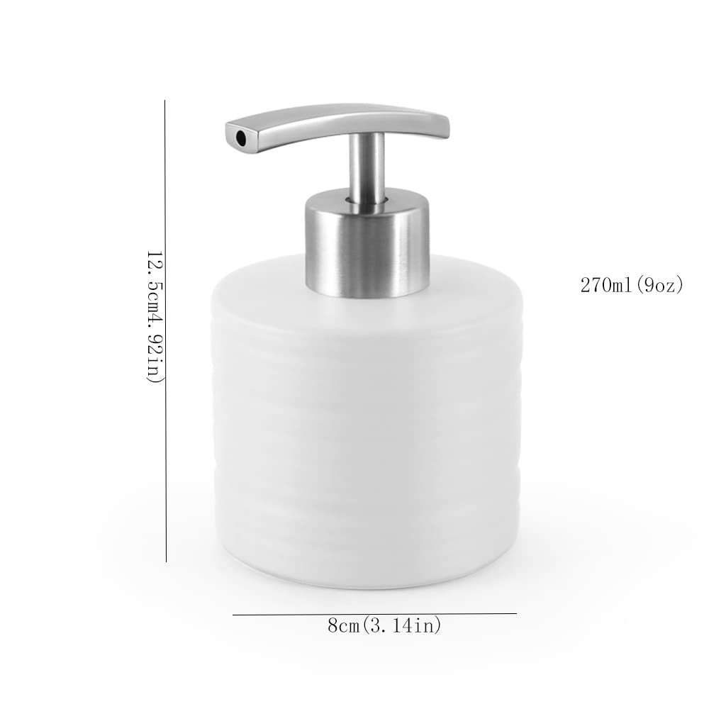 Dispenser Di Sapone Da Cucina Dispenser di sapone in ceramica con pompa, distributore di sapone lozione bagno, distributore di cucina, adatto for tutti i tipi di liquidi Dispenser Per Shampoo E Balsam
