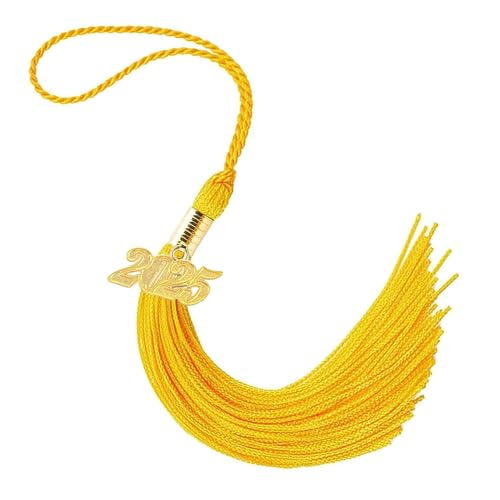 2025 Graduation Tassel Gold 9 Elegant Graduation Tassel with 2025 Year Charm 2025 Tassel Graduation with Gold Date Drop