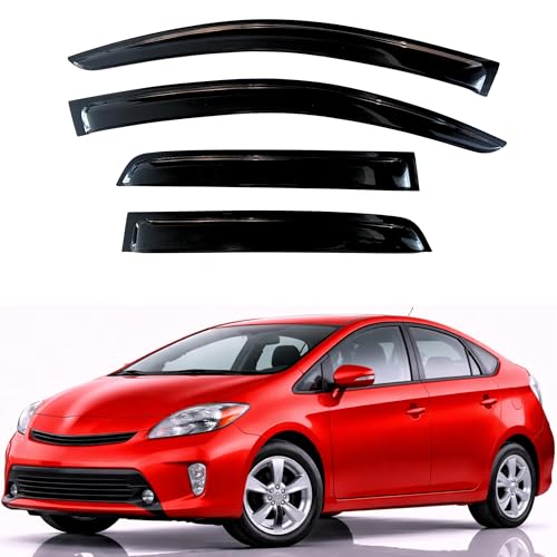 Image of KPY Rain Guards Fit for 2010-2015 Toyota Prius, Out-Channel Window Visors Vent Wind Deflectors 4PC, Car Accessories for 10-15 Prius (Excludes Prius V & Prius C)