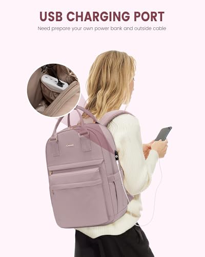 Image of LOVEVOOK Laptop Backpack for Women Girls, 15.6 Inch Waterproof Computer Backpack Student School Cute Bookbag Computer Bag