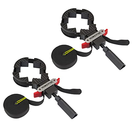 Image of POWERTEC 71017-P2 Quick Release Band Clamp | Woodworking Frame Clamping Strap Holder, 2 PK