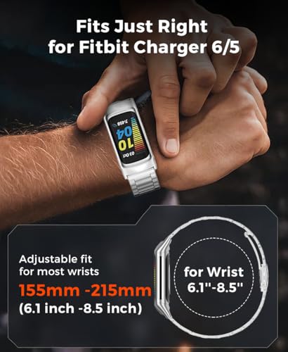 Correa de titanio compatible con Fitbit Charger 6/5 miniatura 5