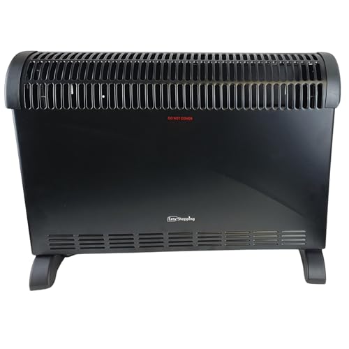 Easy Shopping® 2000W Portable Electric Convector Heater Three adjustable heat settings fast heating Thermostat, heaters for Office Home Indoor Energy Efficient & Silent Heater In Black Colour