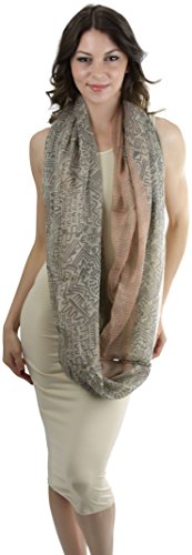 ToBeInStyle Women's Tribal Print Infinity Scarf with Two Tone Border2