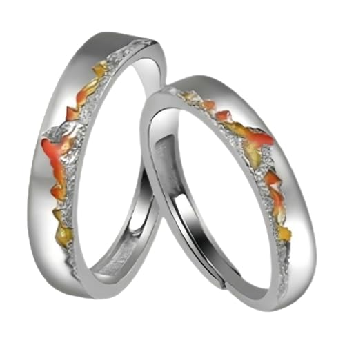 Bague fiançailles motif lever de soleil et montagnes pour elle