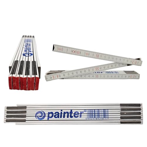 Painter – Mètre pliant en bois 2 mètres – Double face, Connexions Solides, Verrouillage à 180 Degrés - Graduation Bien Visible - Largeur 1,7 cm