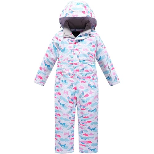 SXSHUN Mono de nieve para niños y niñas, traje de esquí a prueba de viento, traje de nieve de una pieza, Patrón de muñeco de, 116