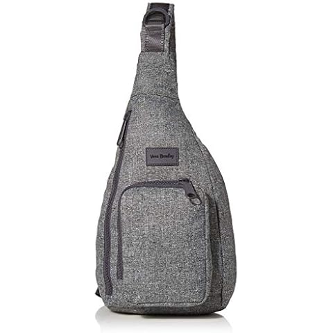 Vera Bradley Women's Recycled Lighten Up Reactive Mini Sling Backpack, Gray Heather, One Size Cover