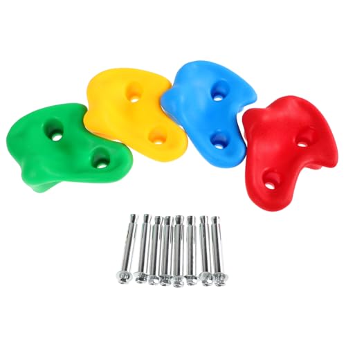 Toddmomy 4-Piece Kids Climbing Stones Durable Plastic Holds for Wall Climbing Perfect for Playgrounds Gyms Backyards
