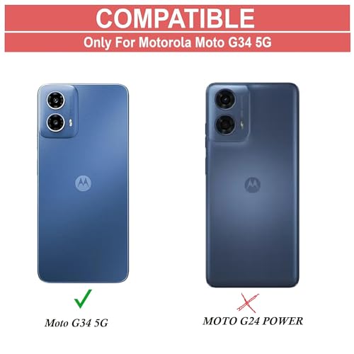 Image of COVERBLACK Soft Rubber Silicone Clear Back Cover for Motorola G34 5G - Transparent