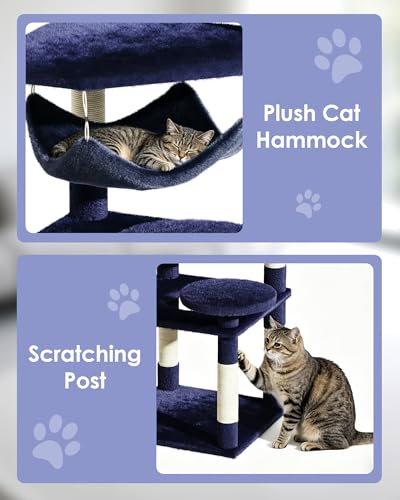 Árbol para gatos moderno multi-nivel con colchón y postes de sisal miniatura 3