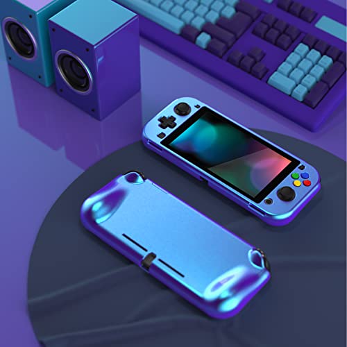 Playvital Zealprotect Glossy Protective Case For Nintendo Switch Lite, Hard Shell Ergonomic Grip Cover For Switch Lite W/Screen Protector & Thumb Grip Caps & Button Caps - Chameleon Purple Blue #TOP3