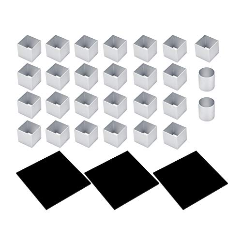 Pwshymi Cake Maquette, Metal Cubes Cake Maquette 3D Metal Cube Cake Three Layer Rotation Mousse Cake Dessert Bake Tool for Kitchen DIY Pastry