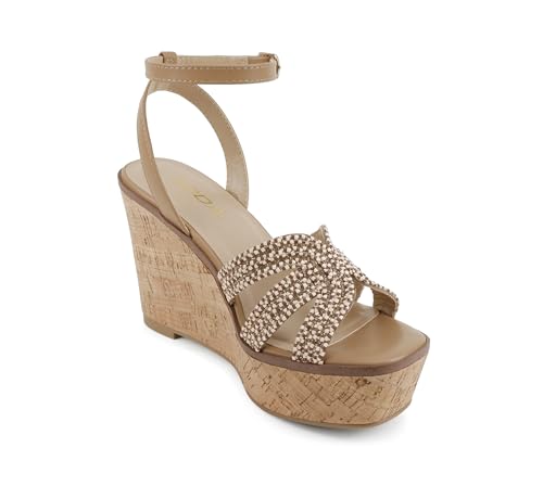 Soda “Auto” ~ Women Square Toe H-Band High Wedge Heeled Raffia Sandals4