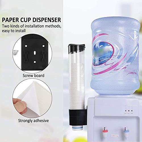 FRENYEAR-Wall-Mounted-Plastic-Drinking-Water-Cup-Glass-Dispenser-Holder-Rack-and-Storage-Black
