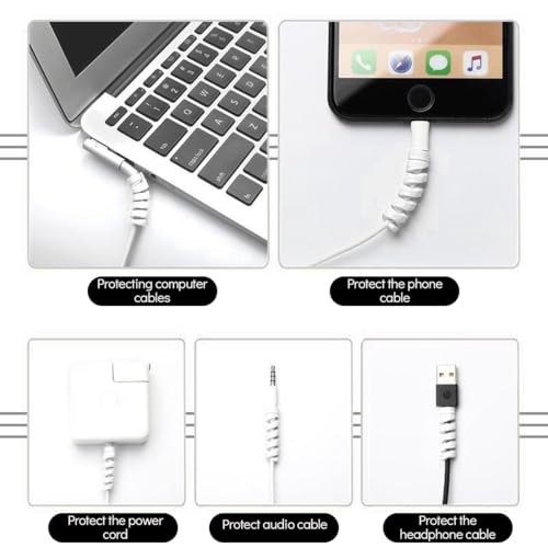 YAPKOLV 14 Stück Kabelschoner Kabel Schutz Ladegerät für Typ-C-Ladegerät Blitzladegerät Alle Handys Ladekabel Mauskabel USB-Kabel (Schwarz + Weiß)