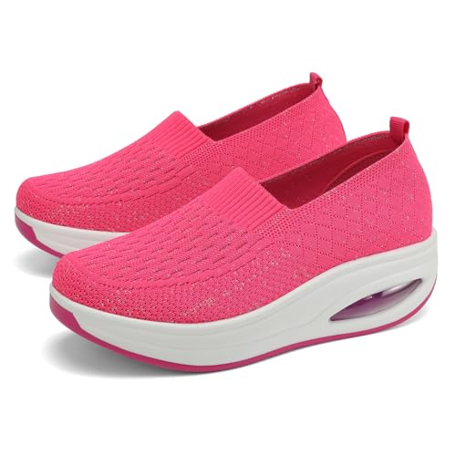 Image of RUIDENG Loafers for Women Comfortable | Women's Walking Shoes Everyday Working | 2 Inch Rocker Bottom