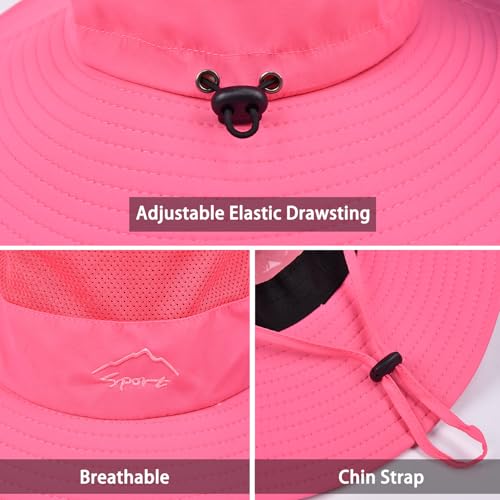 Image of Sun Hats for Men Women Fishing Hat UPF 50+ Breathable Wide Brim Summer UV Protection Hat