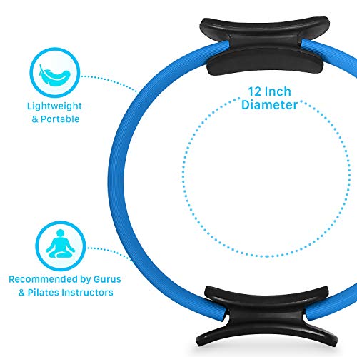A2Zcare Pilates Ring Magic Circle, Gym, Aerobics, Pilates, Yoga For Toning And Strengthening Thighs, Abs And Legs (12-Inch Dia.) For More Power Resistance (Blue - 12") #TOP2
