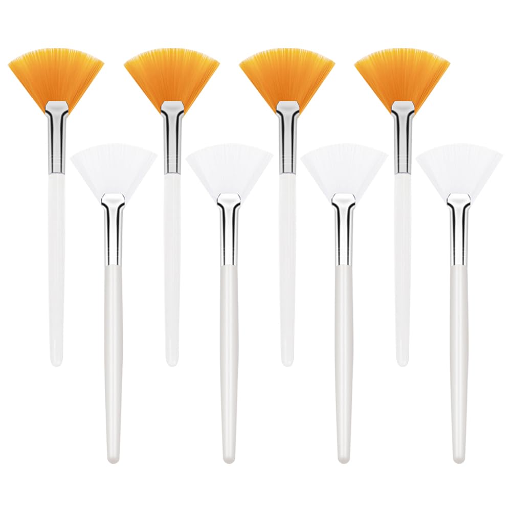 16 Pcs Fan Brushes Soft Facial Mask Brushes Plastic Cosmetic Brushes Esthetician Peel Brush Highlighting Blush Brush Acid Applicator Brushes Makeup Skincare Tools