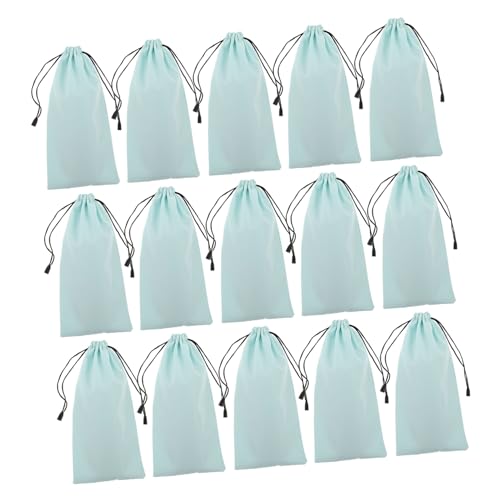 Mikinona 16 Pezzi Custodia Occhiali da Neve Morbida con Coulisse Sacchetti Protettivi per Maschere da Neve Occhiali da Sole e Lenti Ottiche Colore Azzurro Chiaro