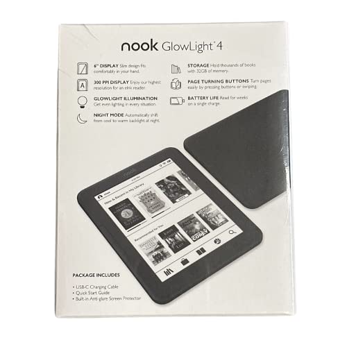 Image of Barnes & Noble Nook Glowlight 4 eReader | 6 inch Touchscreen | 32GB | Black | BNRV1100