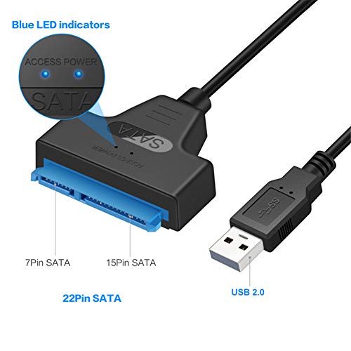 Mohaliko Sata To Usb Cable, Usb C To Sata Adapter, 20Cm Rapid Type-C/Usb 2.0 To Sata Cable Adapter Converter For 2.5" Hard Drives Disk Hdd And Solid State Drives Ssd Usb #TOP2