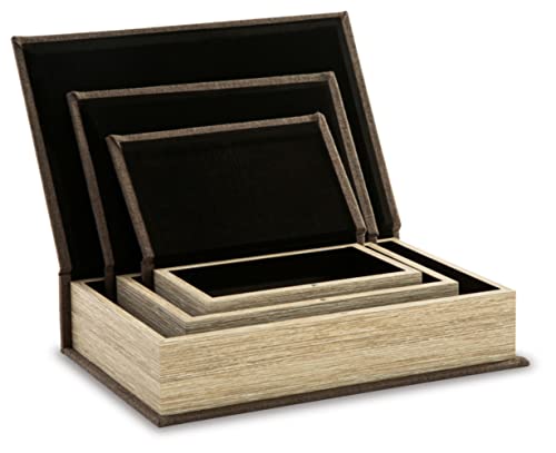Signature Design by Ashley Decorative Boxes with Lids, Brown, Set of 3 - image 5