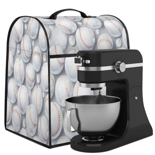 Coffee Maker Cover Baseball White Kitchen Appliance Covers Small Appliance Covers Blender Cover Juicer Cover Dust Covers for Kitchen Appliances with Top Handle and Pockets,Washable,B67