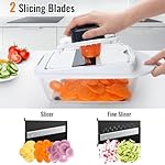 8 Blade All-in-1 Vegetable Chopper Mandoline Slicer with Container, Food Chopper, Onion Chopper, Veggie Cutter for Salad, Kitchen Gadgets Accessories Essentials, White - Image 5