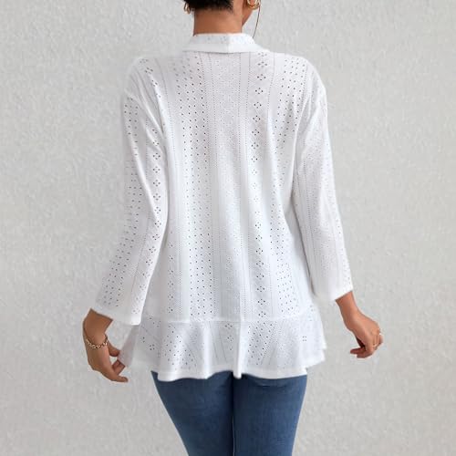 Short Sleeve Lightweight Cardigan Sweaters for Women Open Front Knit Mesh Woven Crochet Spring Fall Shrugs Plus Size4